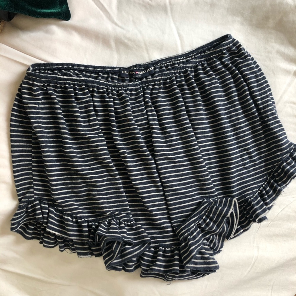 Brandy Melville blue and white stripe vodi shorts